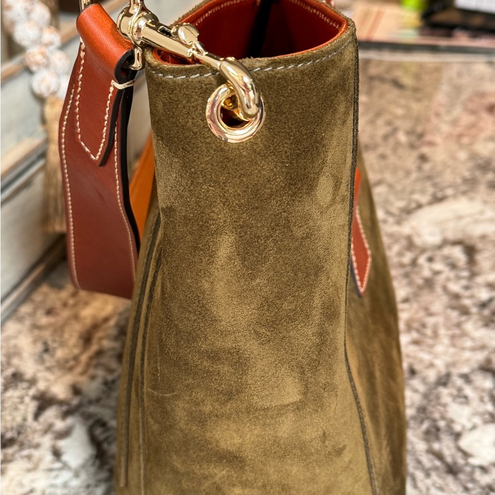 Dooney & Bourke Suede Brynn Olive - Picture 7 of 14